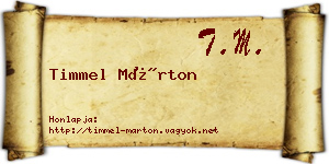 Timmel Márton névjegykártya